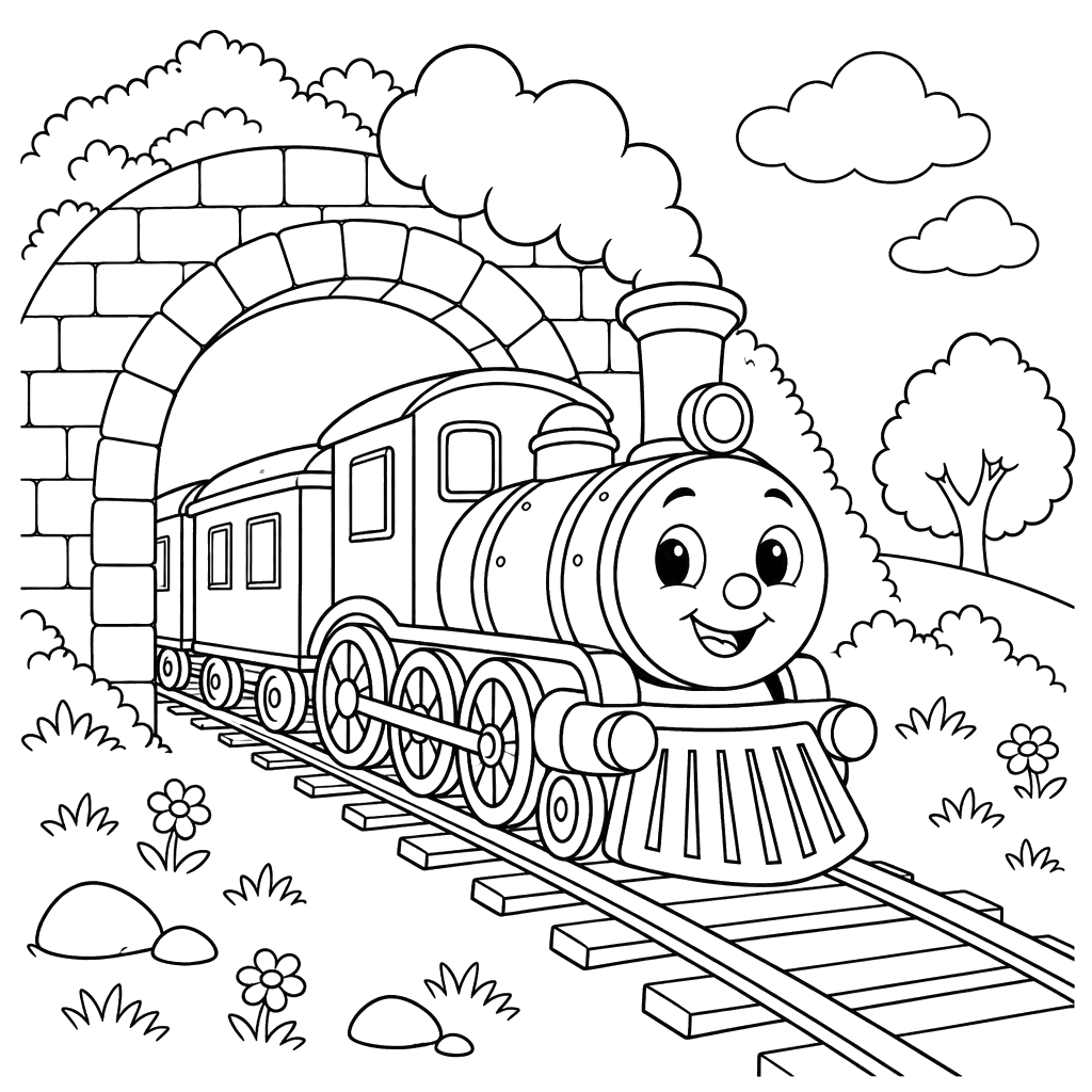 Trem saindo do túnel