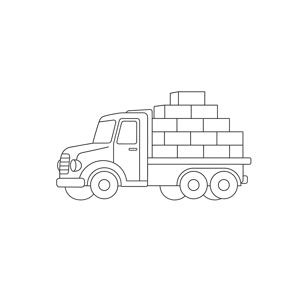 Dibujo para colorear Camión de ladrillos
