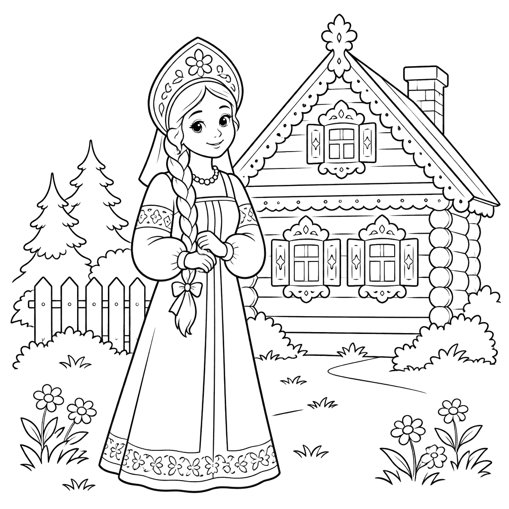 Vasilisa, a Bela, junto ao terem