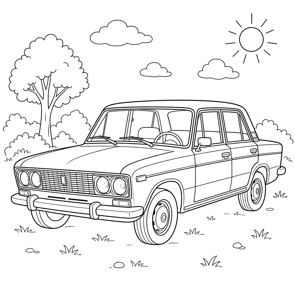 Desenho de VAZ-2103 para colorir