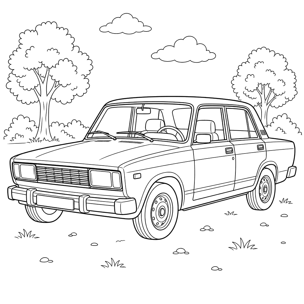 Desenho para Colorir de Carro VAZ-2105