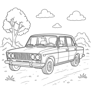 VAZ-2106 Auto Ausmalbild