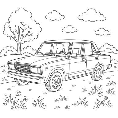VAZ-2107 Auto Ausmalbild