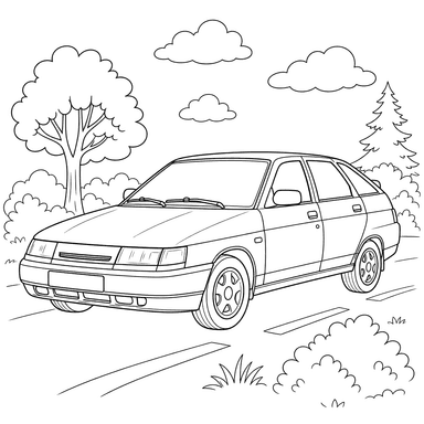 Coloriage voiture VAZ-2112