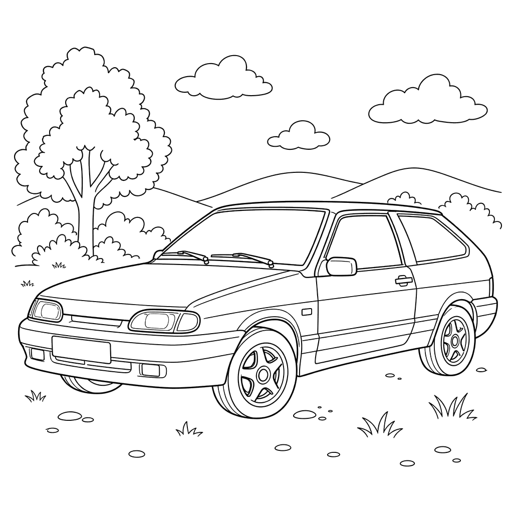 VAZ-2113 Auto Ausmalbild