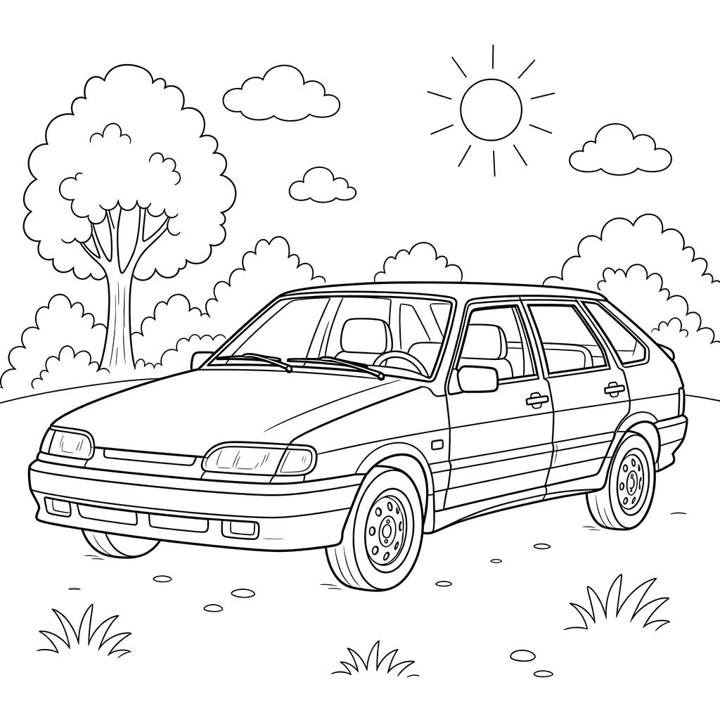 Ausmalbild VAZ-2114 Auto