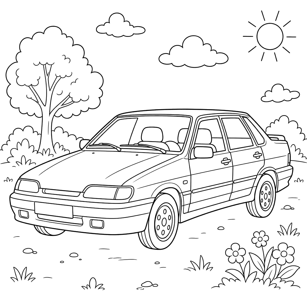 Ausmalbild Lada VAZ-2115 Auto