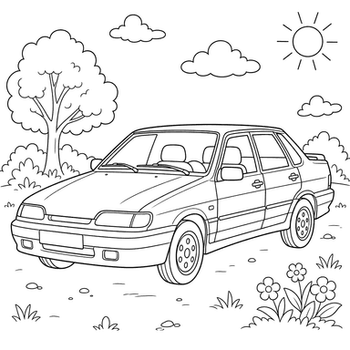 Ausmalbild Lada VAZ-2115 Auto