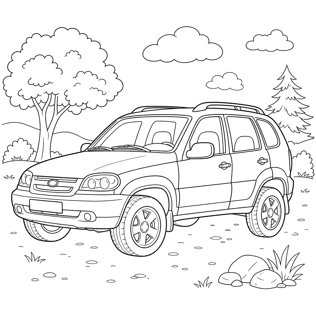 Desenho do VAZ-2123 para colorir
