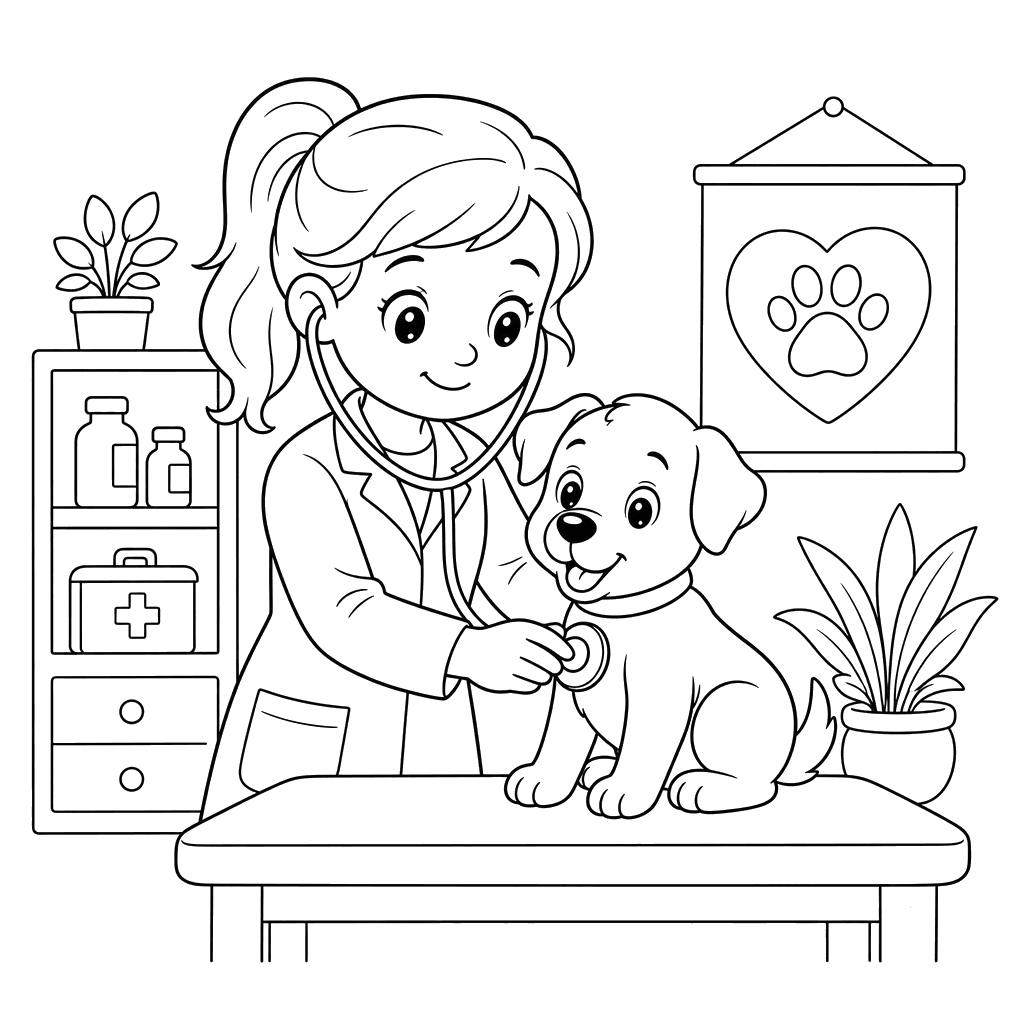 Tierarzt kümmert sich um einen Hund