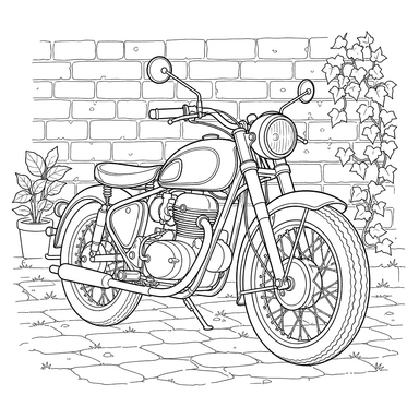 Vintage-Motorrad Ausmalbild