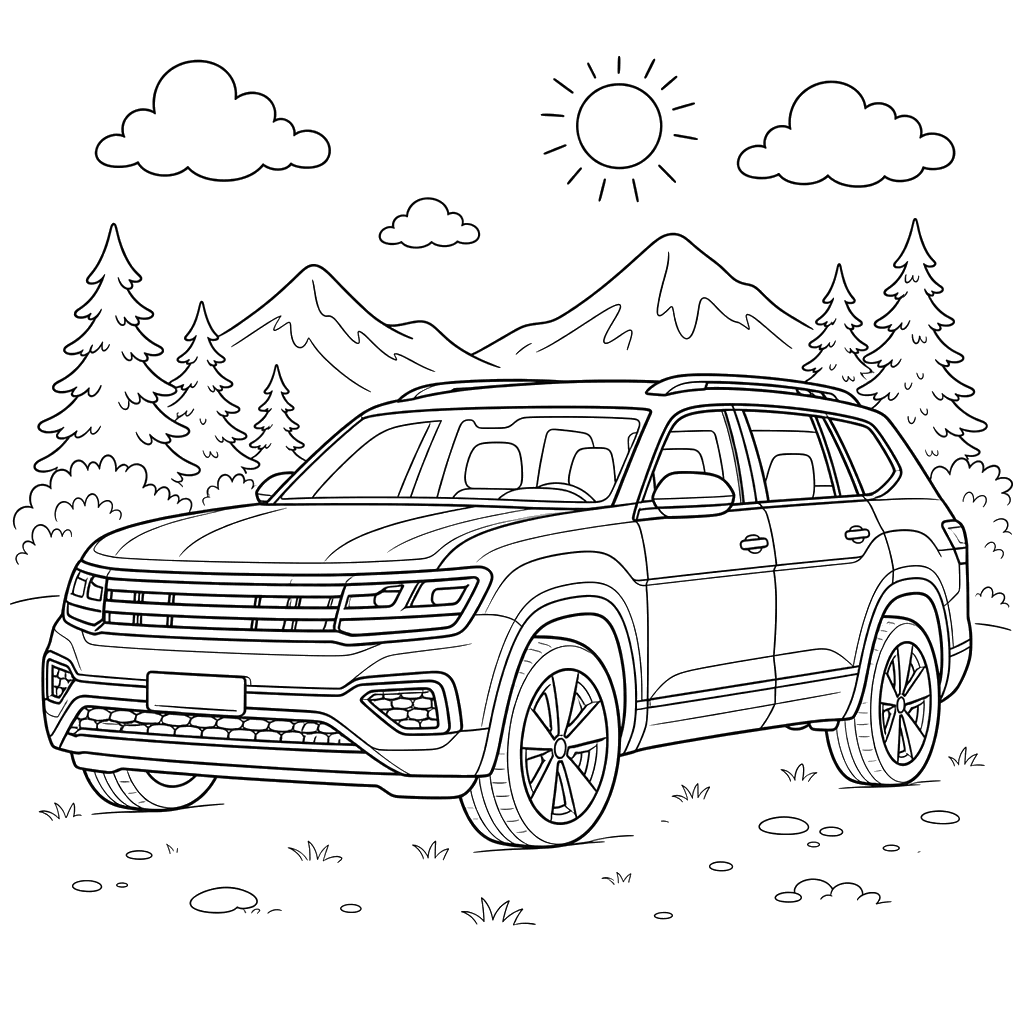 Desenho de Volkswagen Atlas para Colorir