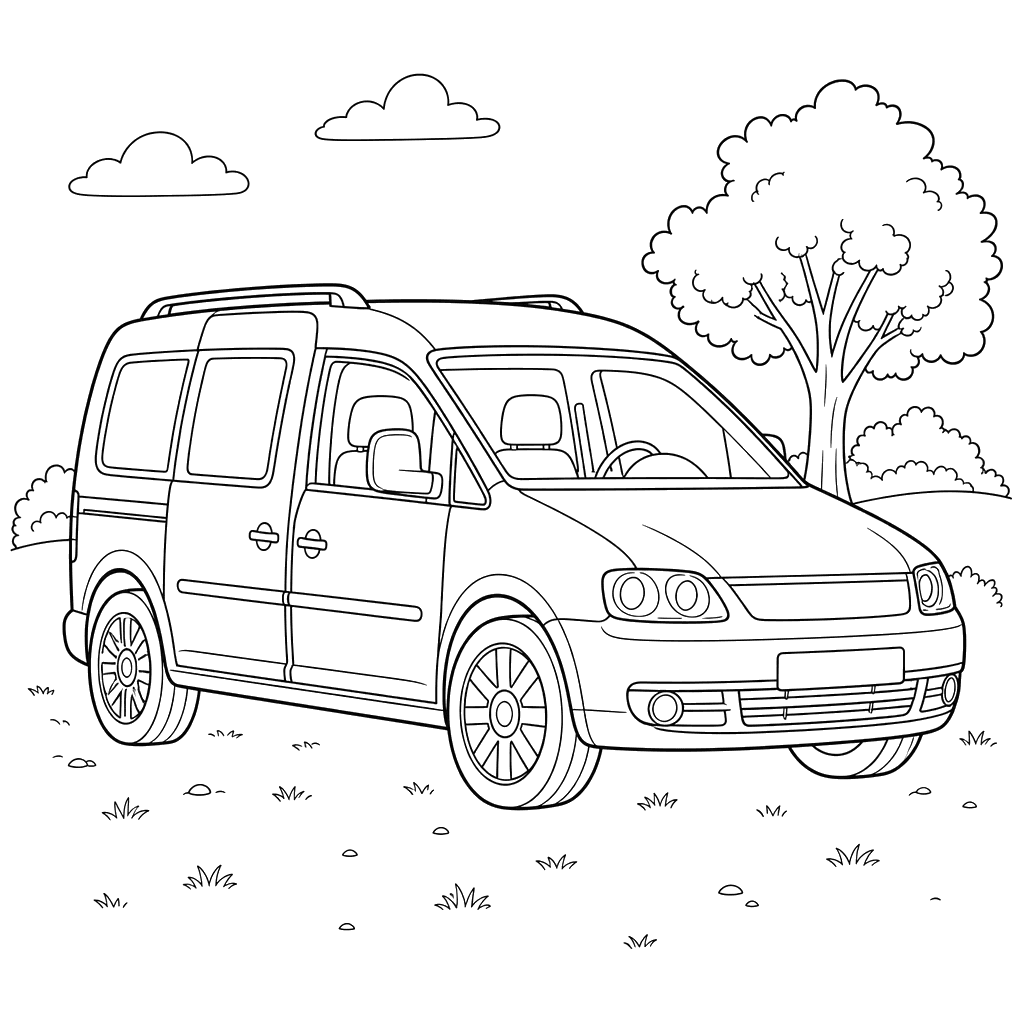 Desenho para Colorir do Volkswagen Caddy