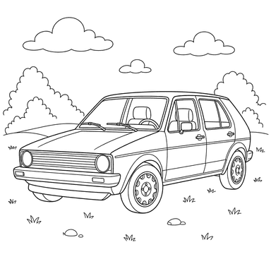 Volkswagen Golf Coloring Page