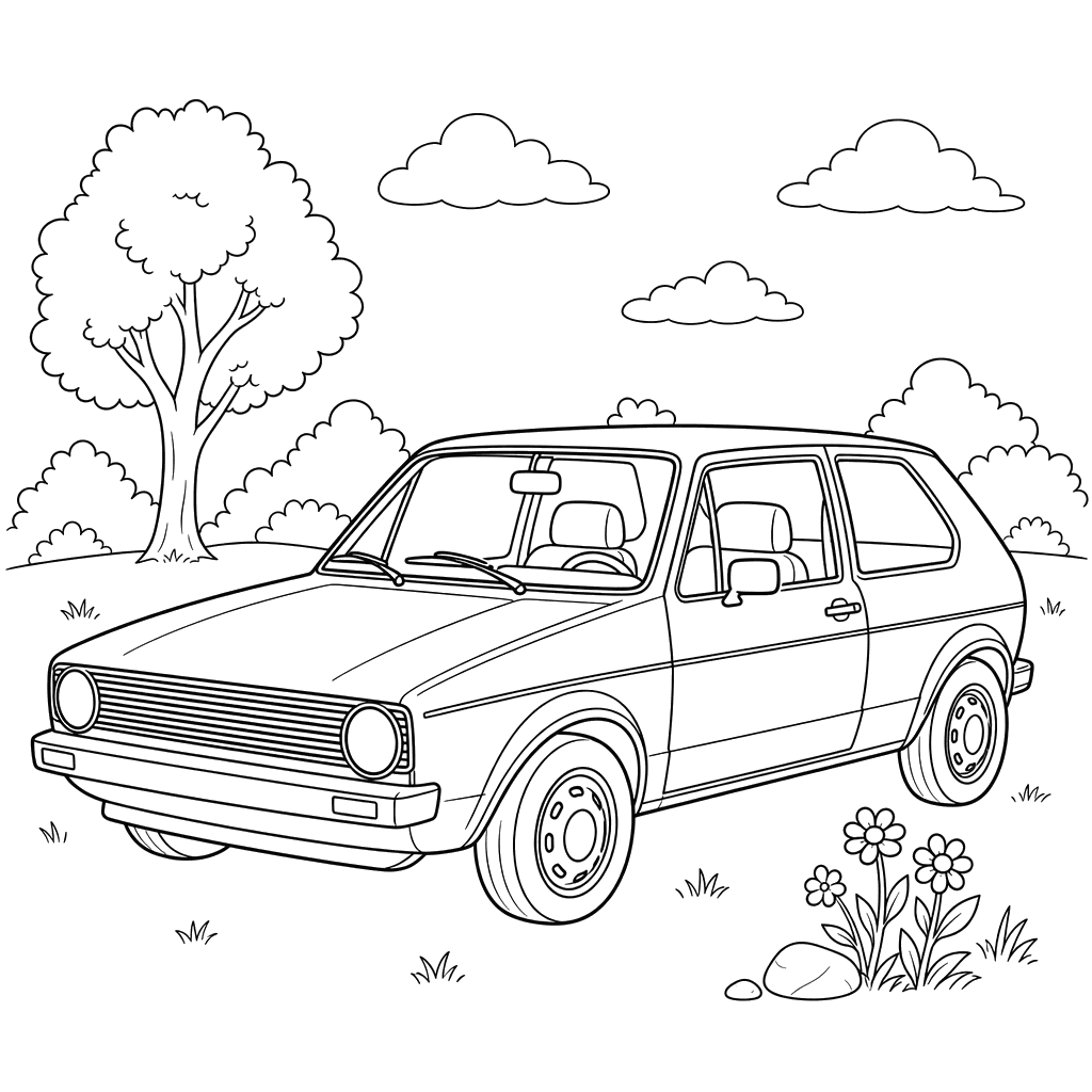 Coloriage Volkswagen Golf