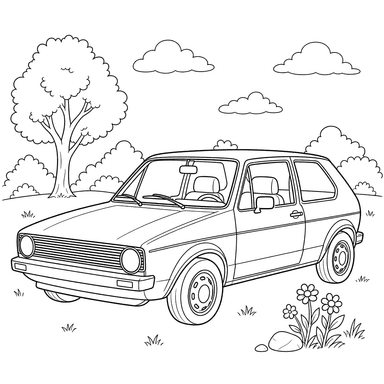 Coloriage Volkswagen Golf