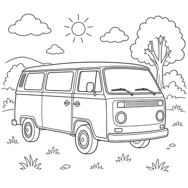 Volkswagen Transporter Coloring Page