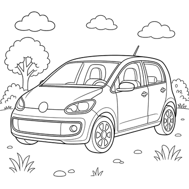 Раскраска Фольксваген Ап (Volkswagen Up!)