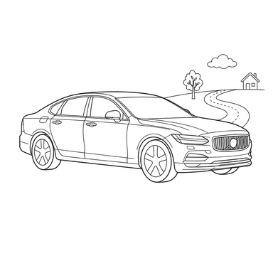 Coloriage Voiture Volvo S90 pour Enfants