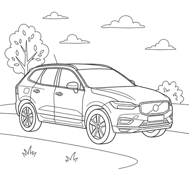Coloriage Volvo XC60 SUV pour enfants
