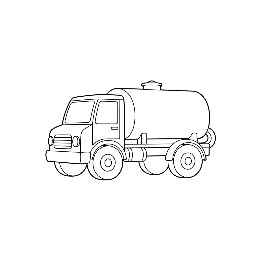 Caminhão-tanque de água para colorir