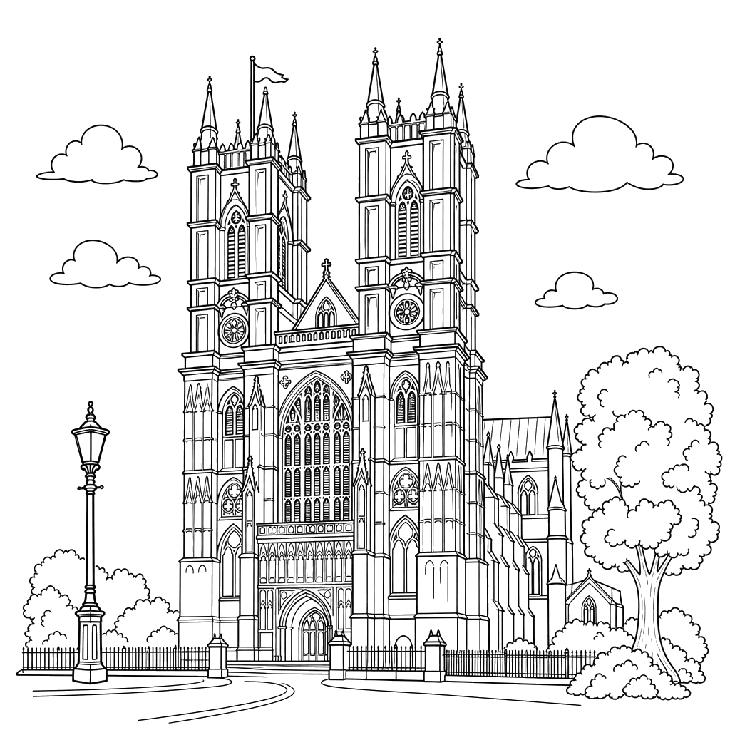 Coloriage Abbaye de Westminster