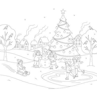 Ville d'Hiver: Bonhomme de Neige et Patinage