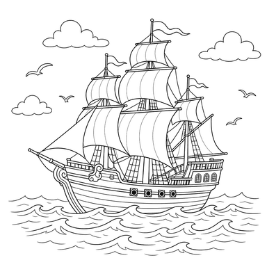 Dibujo para colorear de Barco velero