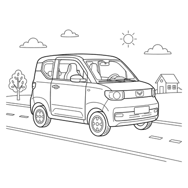 Coloriage Voiture Wuling Hongguang Mini EV