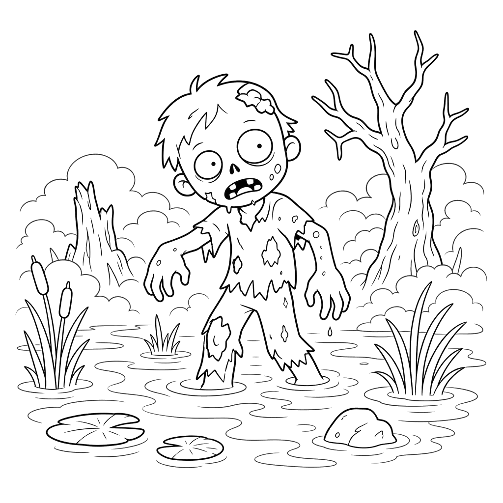 Zombie amical dans le marais