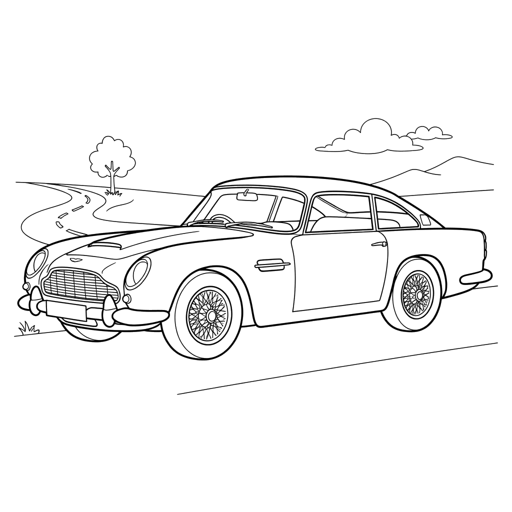 Dibujo para colorear Aston Martin DB5 (1964)