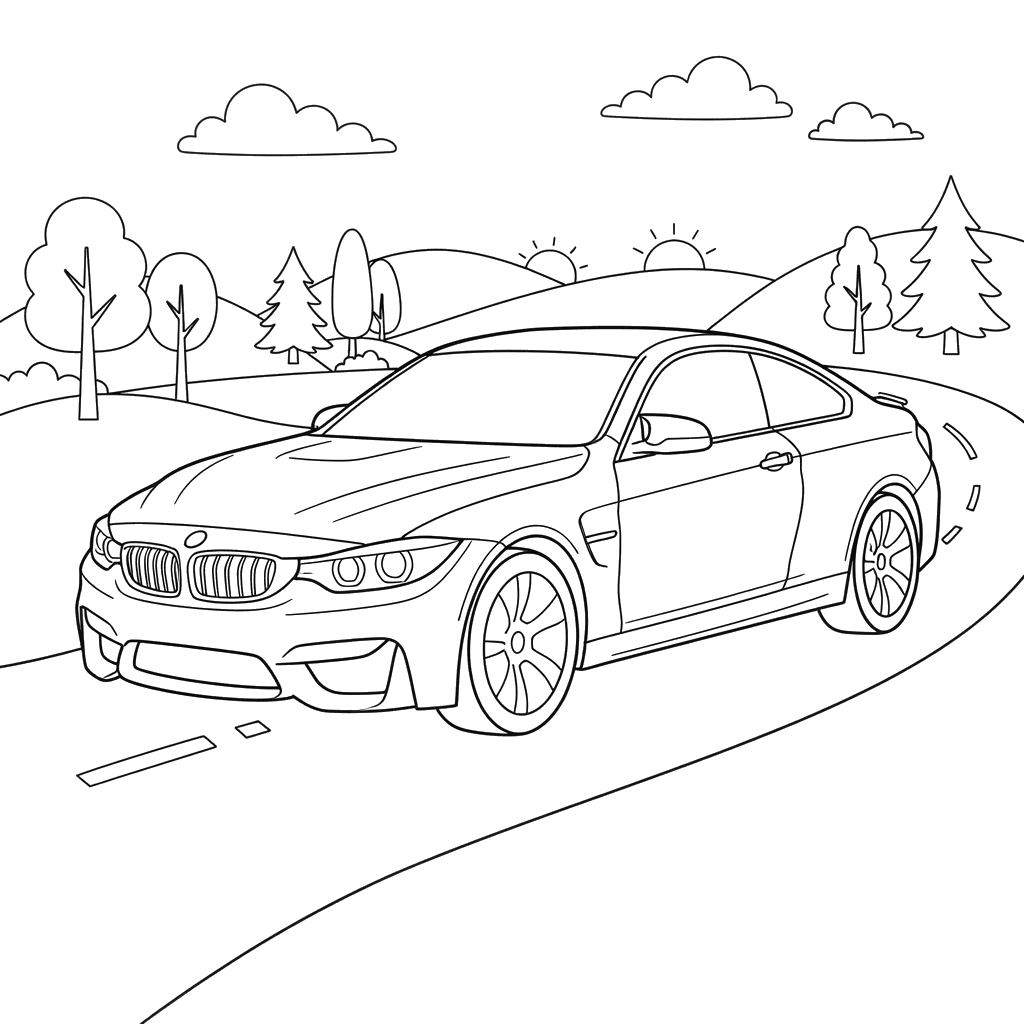 Coloriage BMW M4 Coupe 2018