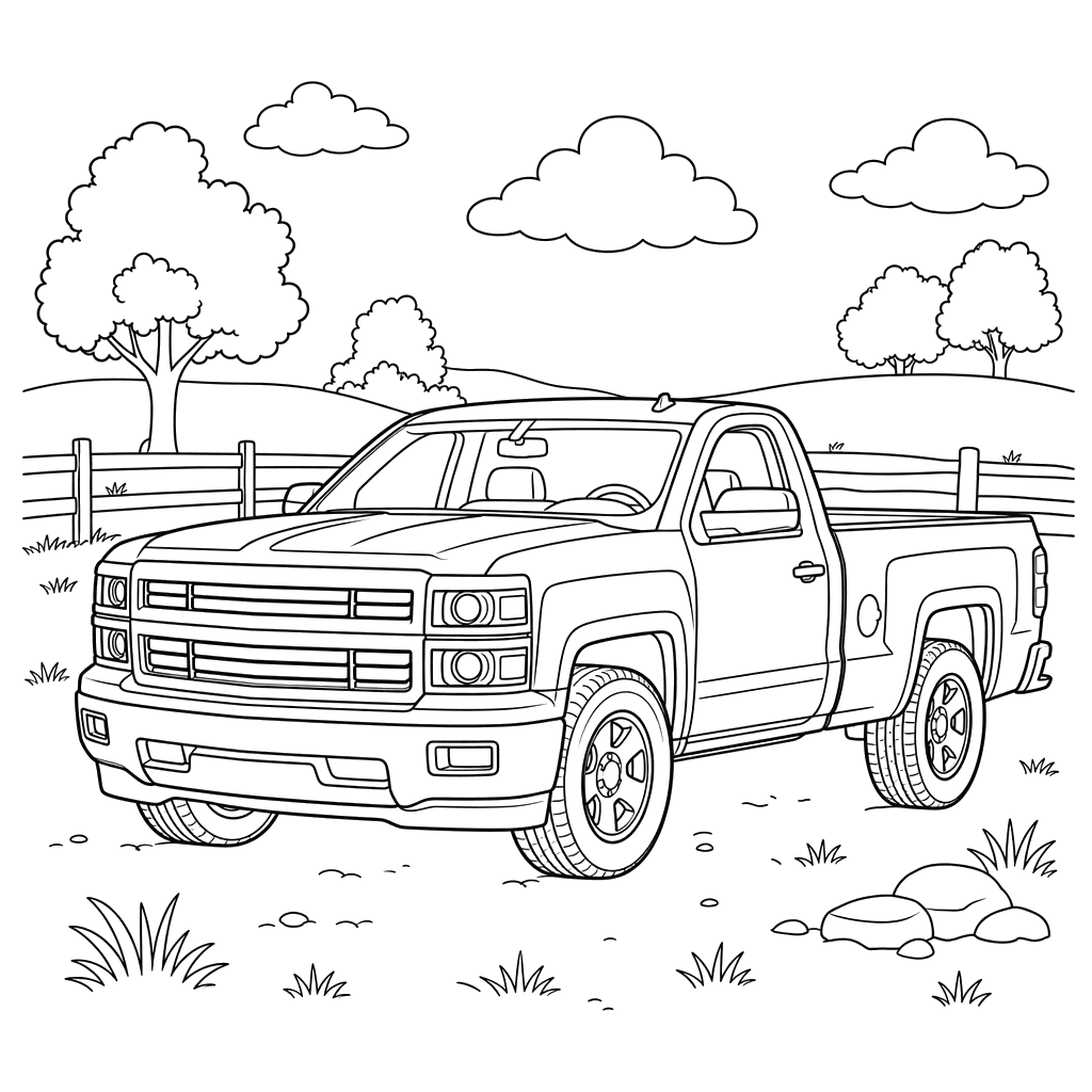 Coloriage Chevrolet Silverado