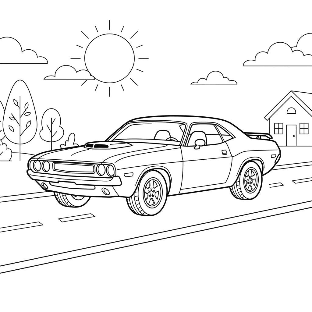 Dibujo para colorear Dodge Challenger