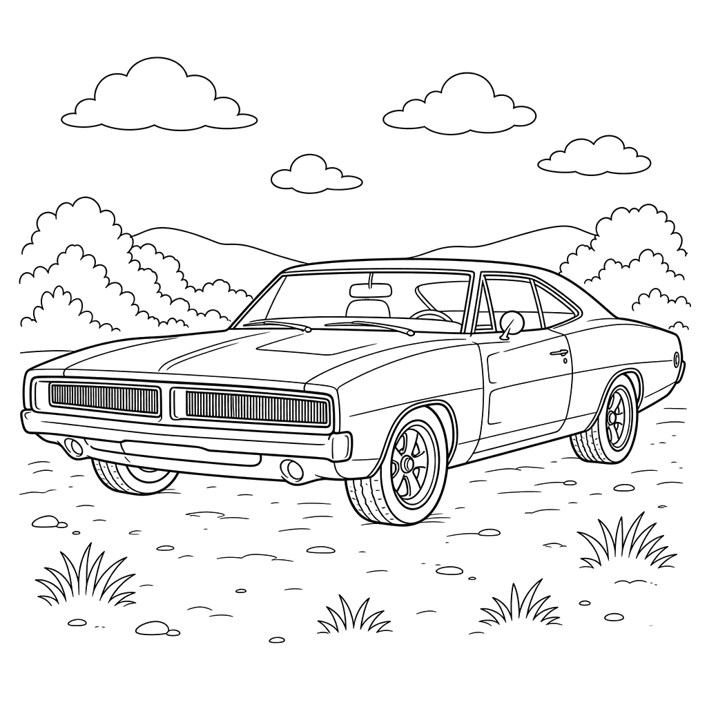 Dibujo para colorear de Dodge Charger