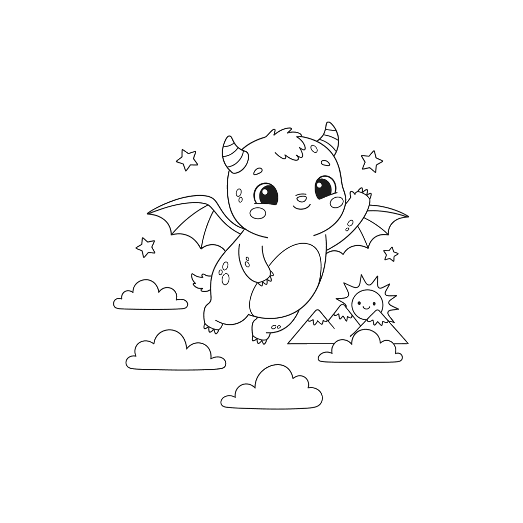 Fliegendes Monster Ausmalbild