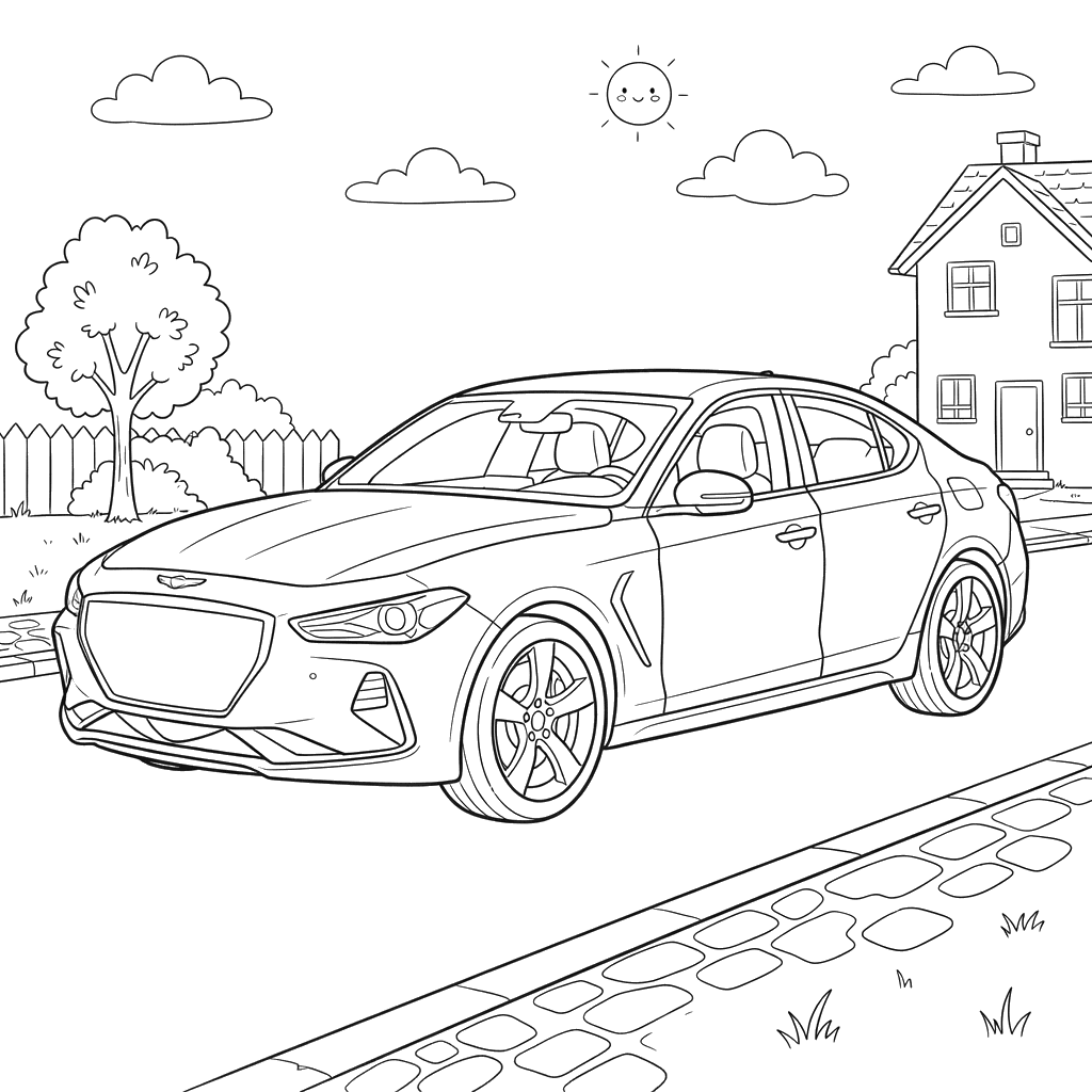 Genesis G70 Auto Ausmalbild