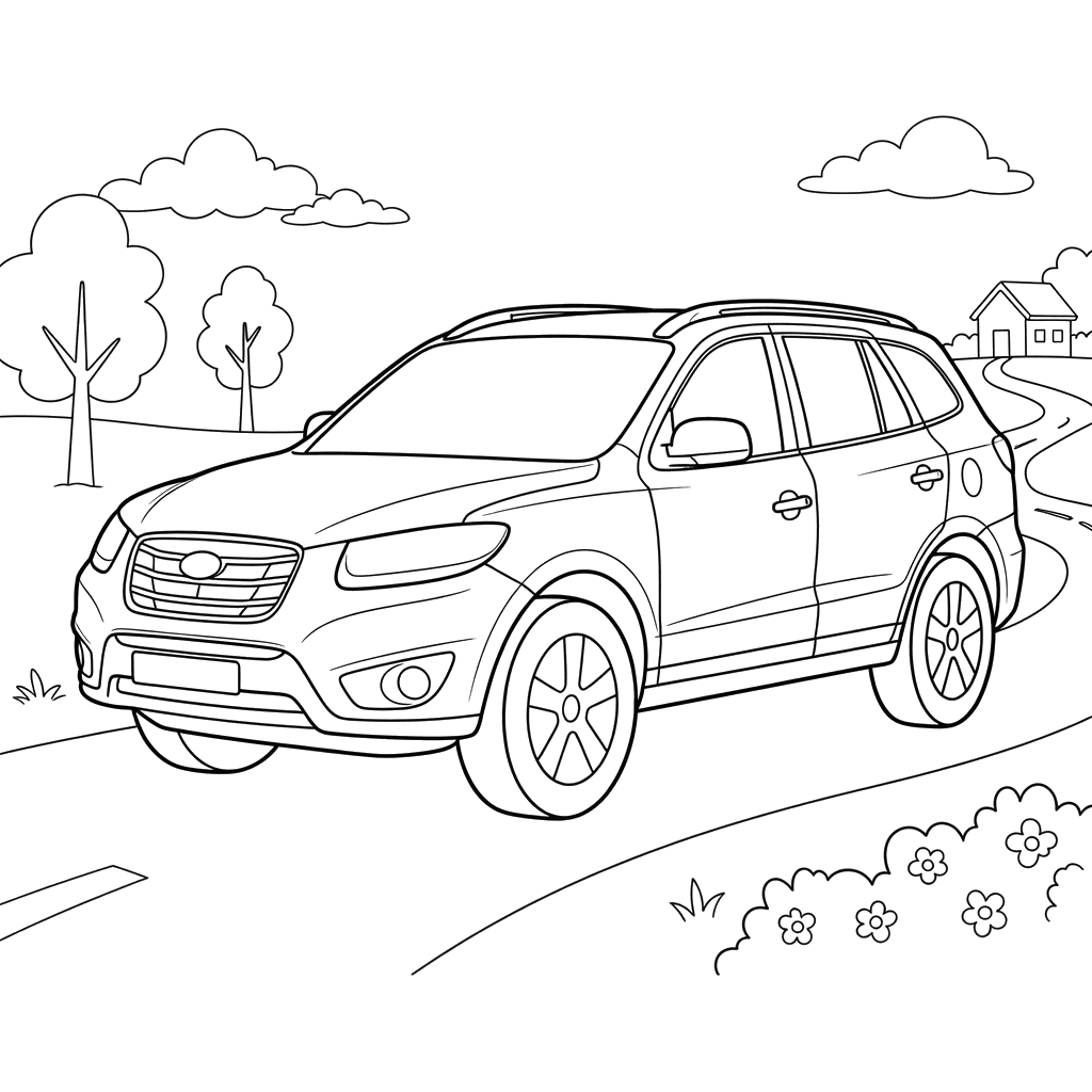 Coloriage Hyundai Santa Fe