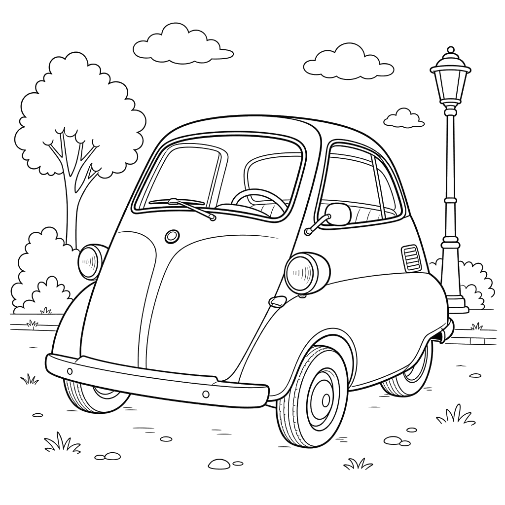 Dibujo para Colorear de Coche Isetta