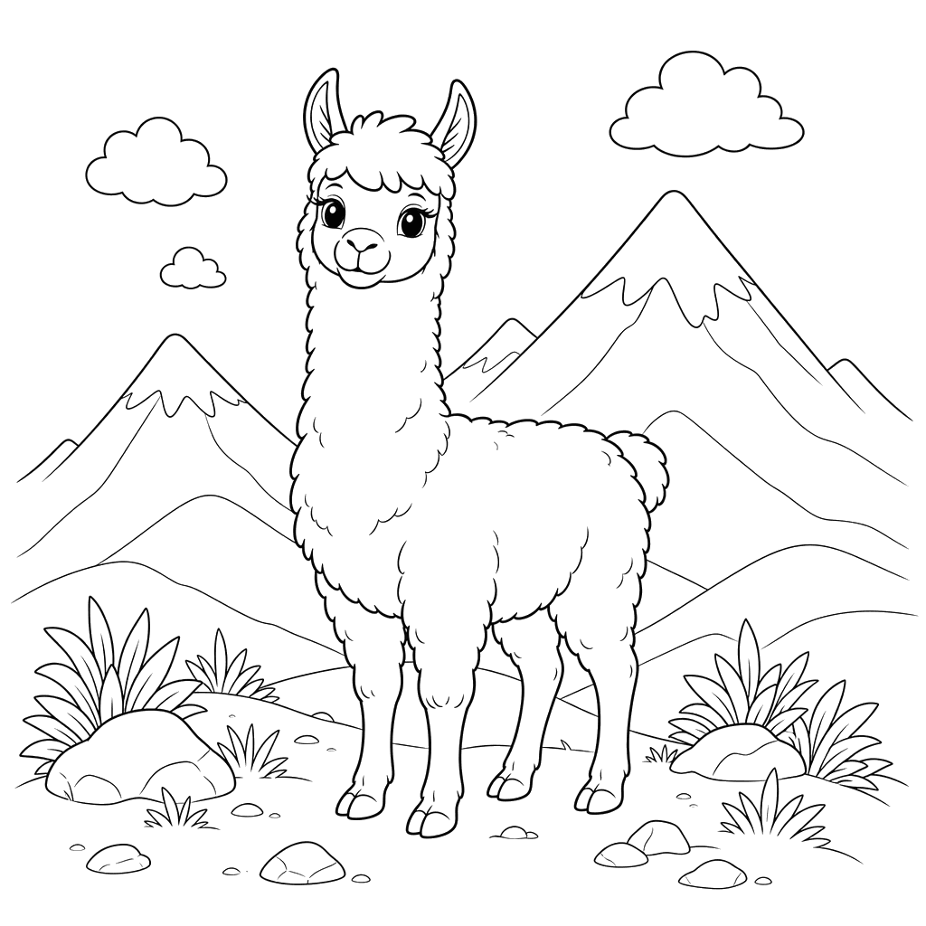 Lama in den Anden