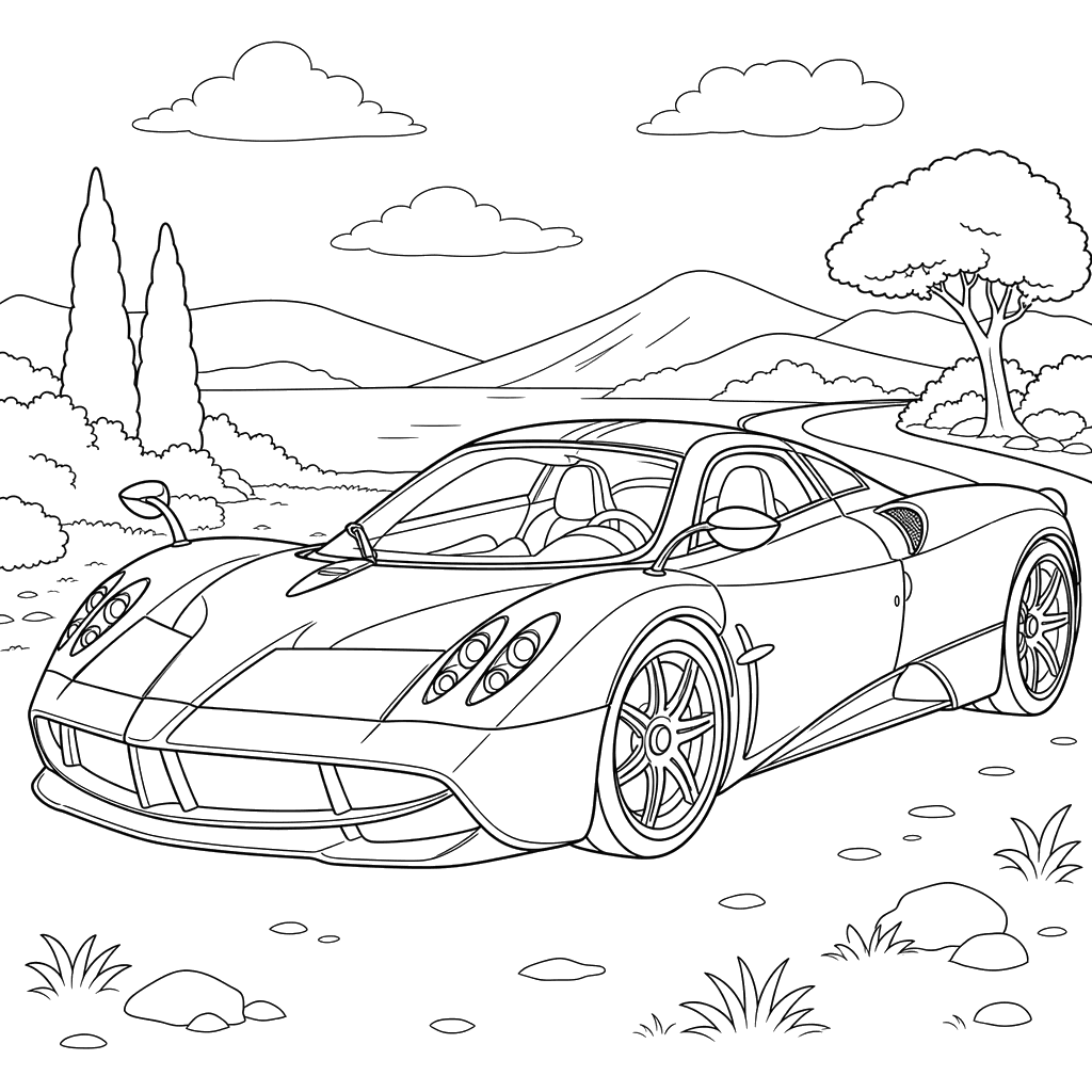 Pagani Huayra Ausmalbild