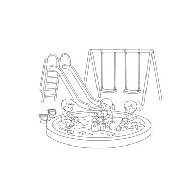 Spielplatz Ausmalbild zum Drucken