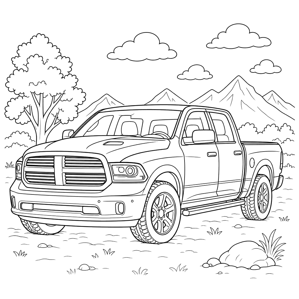 Раскраска Пикап RAM 1500