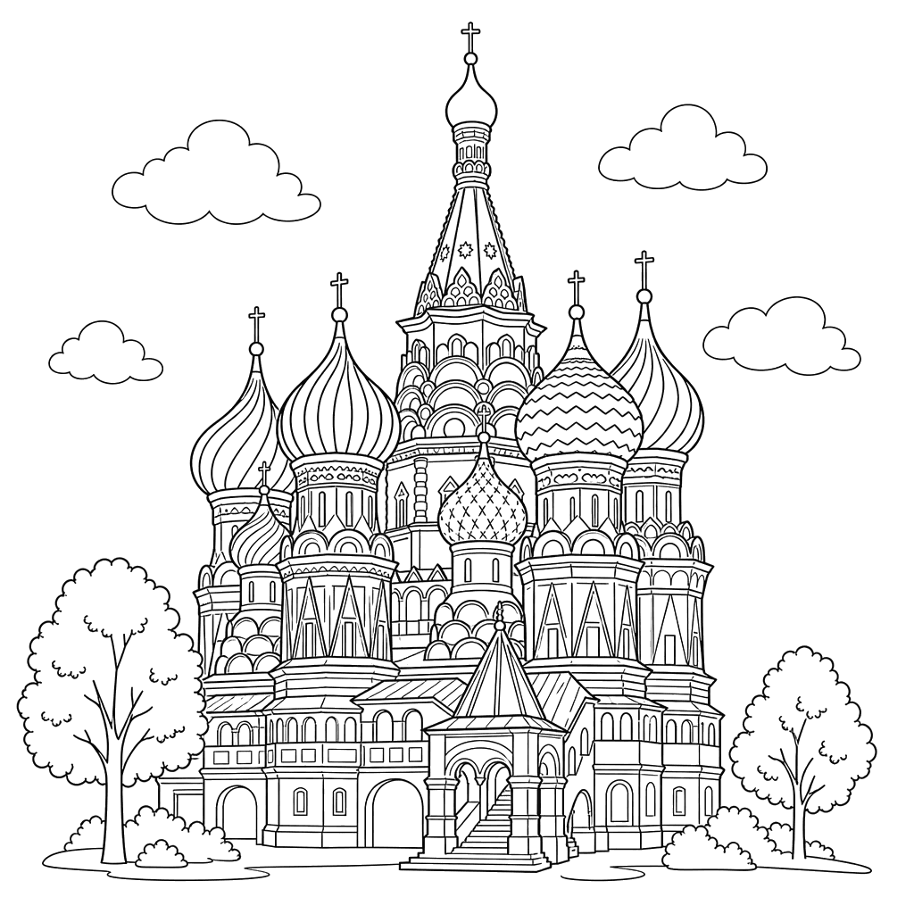 Dibujo de la Catedral de San Basilio para colorear