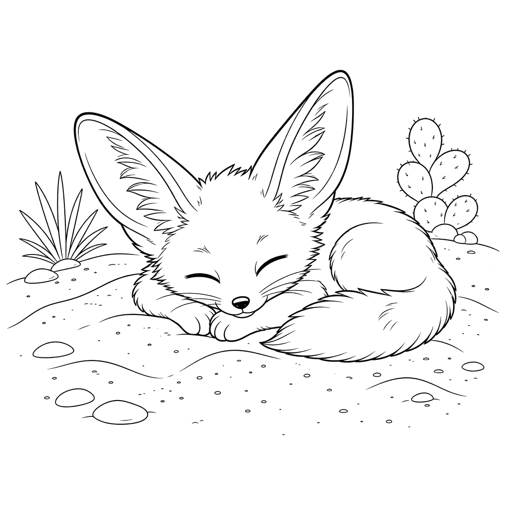 Bébé fennec qui dort