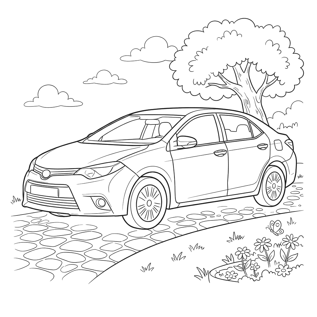 Coloriage Toyota Corolla pour Enfants