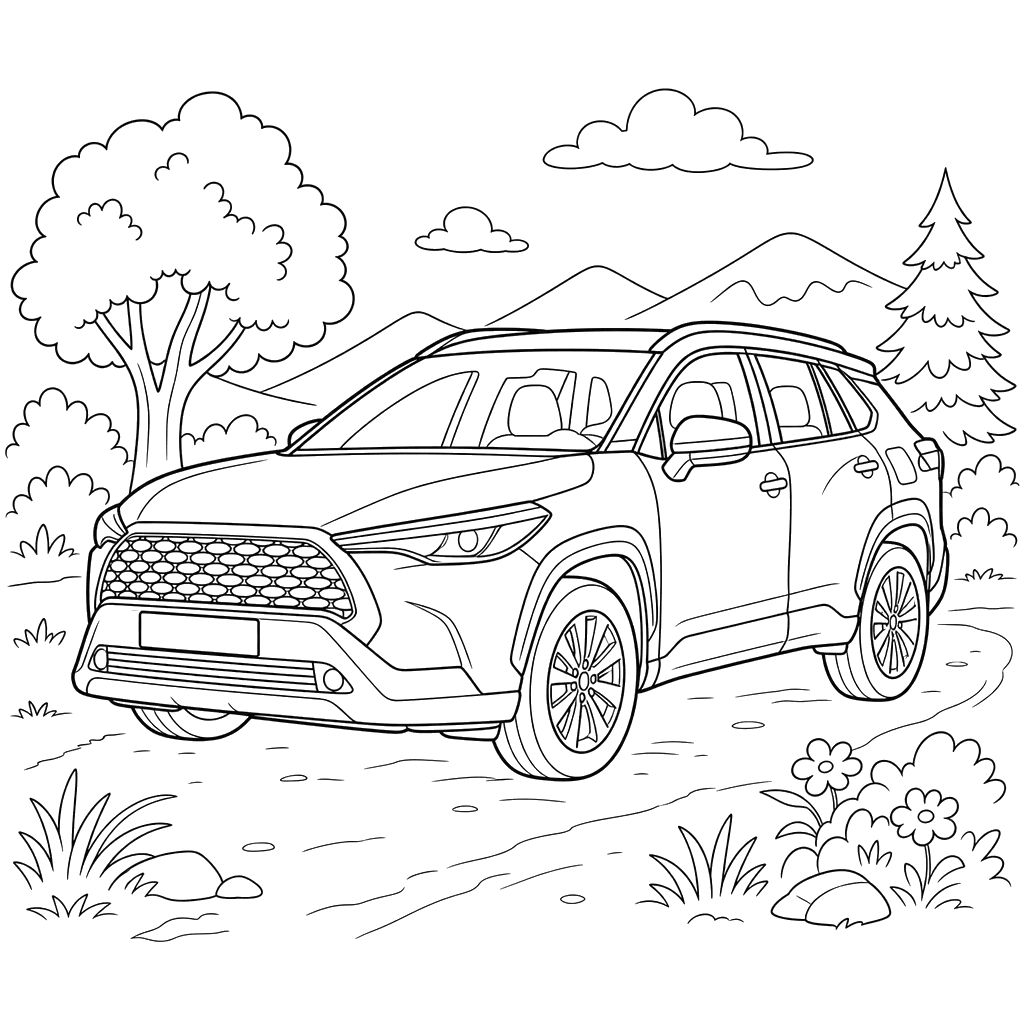 Coloriage Toyota Corolla Cross