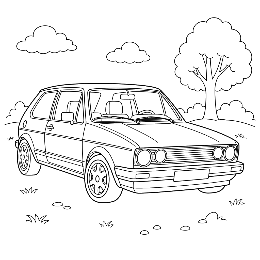 Coloriage Volkswagen Golf GTI