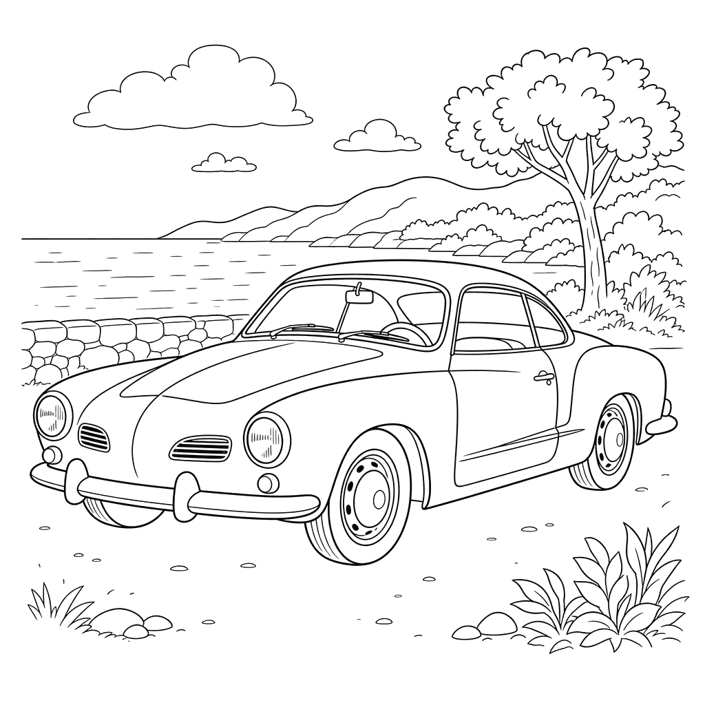 Dibujo para colorear de Volkswagen Karmann Ghia