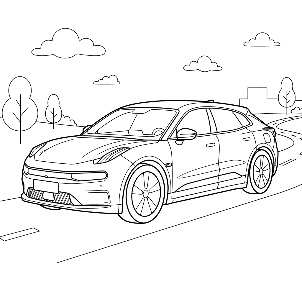 Zeekr 001 Car Coloring Page